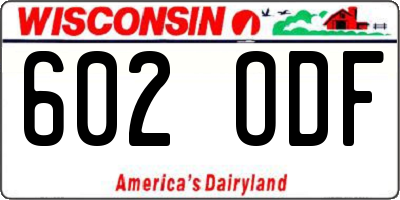 WI license plate 602ODF