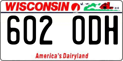WI license plate 602ODH