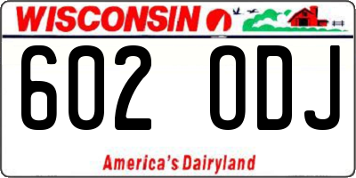 WI license plate 602ODJ