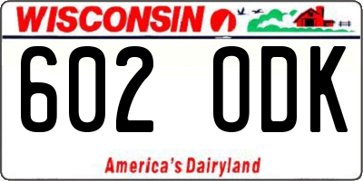 WI license plate 602ODK