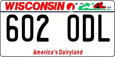 WI license plate 602ODL