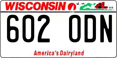 WI license plate 602ODN