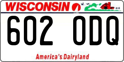 WI license plate 602ODQ