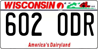 WI license plate 602ODR