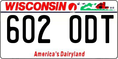 WI license plate 602ODT