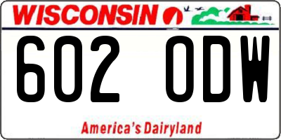 WI license plate 602ODW