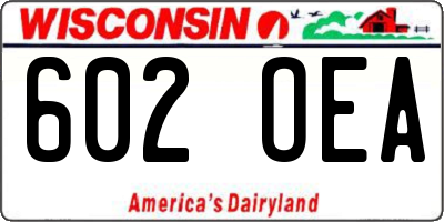 WI license plate 602OEA