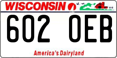 WI license plate 602OEB