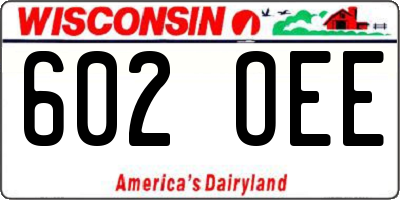 WI license plate 602OEE