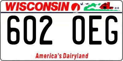 WI license plate 602OEG