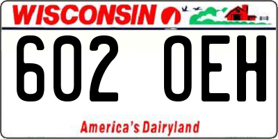 WI license plate 602OEH