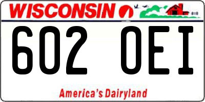WI license plate 602OEI