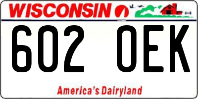 WI license plate 602OEK