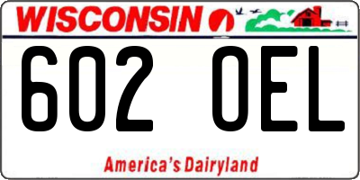 WI license plate 602OEL