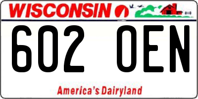 WI license plate 602OEN