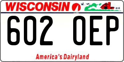 WI license plate 602OEP
