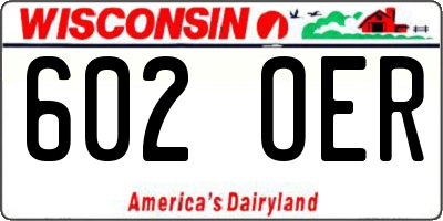 WI license plate 602OER