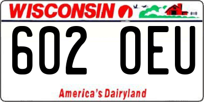 WI license plate 602OEU