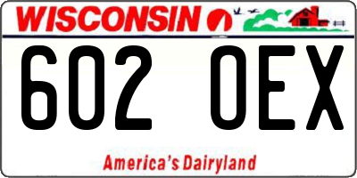 WI license plate 602OEX