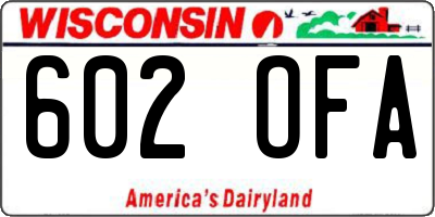 WI license plate 602OFA