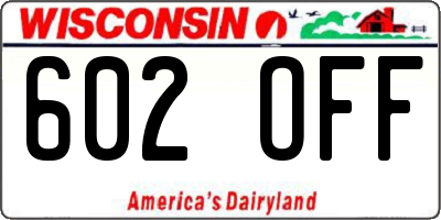 WI license plate 602OFF