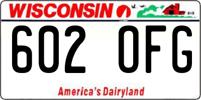 WI license plate 602OFG