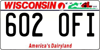 WI license plate 602OFI