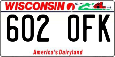WI license plate 602OFK