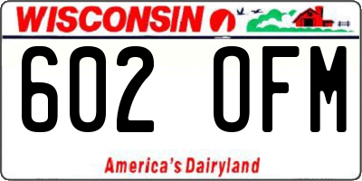 WI license plate 602OFM