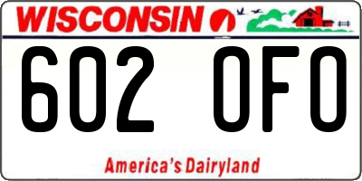 WI license plate 602OFO
