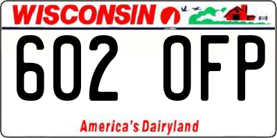 WI license plate 602OFP