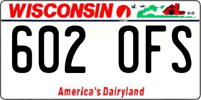 WI license plate 602OFS