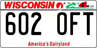 WI license plate 602OFT