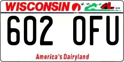WI license plate 602OFU
