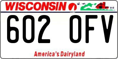 WI license plate 602OFV