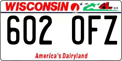 WI license plate 602OFZ