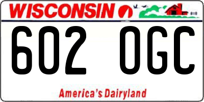 WI license plate 602OGC