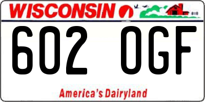 WI license plate 602OGF