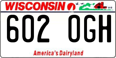 WI license plate 602OGH