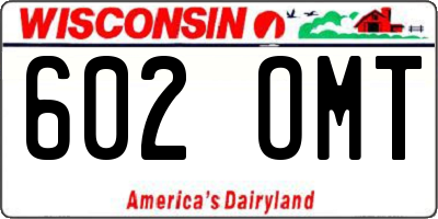 WI license plate 602OMT