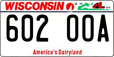 WI license plate 602OOA