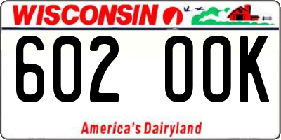 WI license plate 602OOK