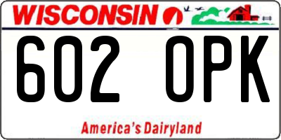WI license plate 602OPK