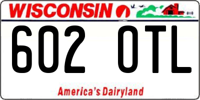 WI license plate 602OTL