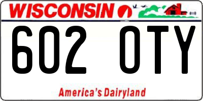 WI license plate 602OTY