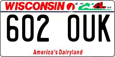 WI license plate 602OUK