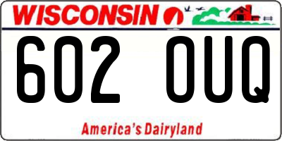 WI license plate 602OUQ