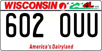 WI license plate 602OUU