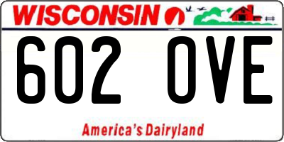 WI license plate 602OVE