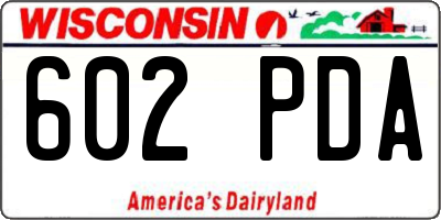 WI license plate 602PDA